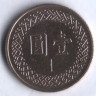 Монета 1 юань. 2006 год, Тайвань.