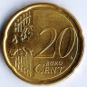Монета 20 центов. 2008 год, Сан-Марино.