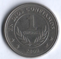Монета 1 кордоба. 2000 год, Никарагуа.