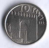 Монета 10 песет. 1997 год, Испания. Сенека.