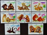 Набор почтовых марок (8 шт.). "Животные зоопарка". 1979 год, Куба.