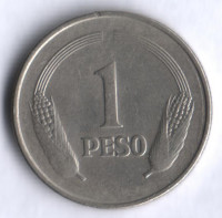 Монета 1 песо. 1978 год, Колумбия.