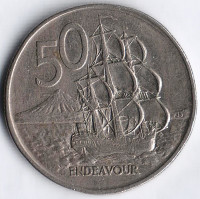 Монета 50 центов. 1971 год, Новая Зеландия.