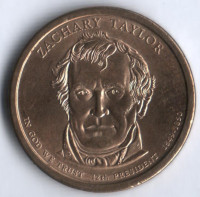 1 доллар. 2009(P) год, США. 12-й президент США - Закари Тейлор.
