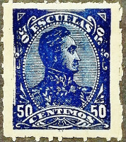 Фискальная марка (50 c .). "Симон Боливар". 1887 год, Венесуэла.