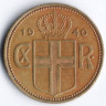 Монета 2 кроны. 1940 год, Исландия.