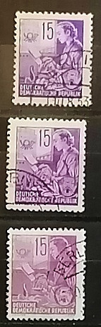 Набор почтовых марок  (3 шт.). "Пятилетний план". 1953-1957 года, ГДР.