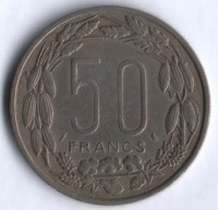 Монета 50 франков. 1961 год, Экваториальные Африканские Штаты.