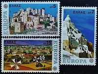 Набор марок (3 шт.). "Европа (C.E.P.T.) - Пейзажи". 1977 год, Греция.