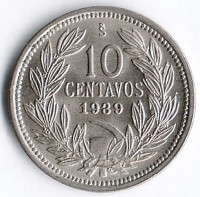 10 сентаво. 1939 год, Чили.