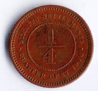 Монета 1/4 цента. 1916 год, Стрейтс Сетлментс.