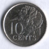 10 центов. 2002 год, Тринидад и Тобаго.