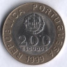 Монета 200 эскудо. 1999 год, Португалия.