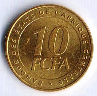 Монета 10 франков. 2006 год, Центрально-Африканские Штаты.