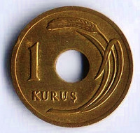 Монета 1 куруш. 1948 год, Турция.
