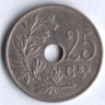 Монета 25 сантимов. 1913 год, Бельгия (Belgie).