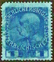 Почтовая марка. "Император Франц Иосиф". 1914 год, Турция (Австрийская почта).