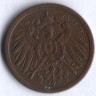 Монета 2 пфеннига. 1912 год (A), Германская империя.