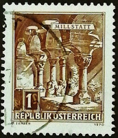 Почтовая марка. "Романский клуатр (аббатство Милльштатт)". 1968 год, Австрия.