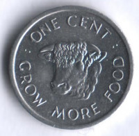 Монета 1 цент. 1972 год, Сейшельские острова. FAO.