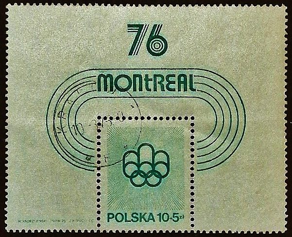 Мини-блок. "Летние Олимпийские игры - Монреаль`1976". 1975 год, Польша. Мини-блок. "Летние Олимпийские игры - Монреаль`1976". 1975 год, Польша.