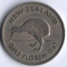Монета 1 флорин. 1947 год, Новая Зеландия.