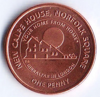 Монета 1 пенни. 2018 год, Гибралтар.