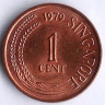 Монета 1 цент. 1979 год, Сингапур.
