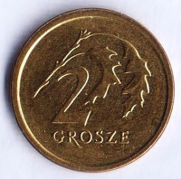 Монета 2 гроша. 2016(l) год, Польша.