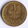 Монета 2 гроша. 2016(l) год, Польша.