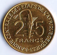 Монета 25 франков. 2022 год, Западно-Африканские Штаты. FAO.