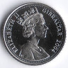 Монета 5 пенсов. 2004 год, Гибралтар.