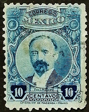 Почтовая марка (10 c.). "Мадеро". 1917 год, Мексика.