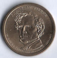 1 доллар. 2010(P) год, США. 14-й президент США - Франклир Пирс.