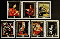 Набор почтовых марок (7 шт.). "Картины из Нидерландов". 1969 год, Венгрия.