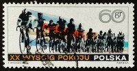 Марка почтовая. "Велогонка". 1967 год, Польша.