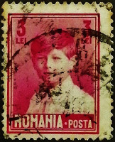 Почтовая марка (3 l.). "Принц Михай I". 1928 год, Румыния.