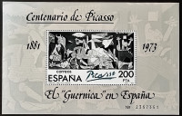 Мини-блок. "Художники - Пабло Пикассо". 1981 год, Испания.