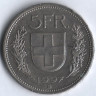 5 франков. 1997 год, Швейцария.