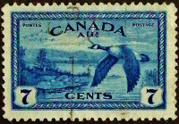 Почтовая марка. "Канадский гусь". 1946 год, Канада.