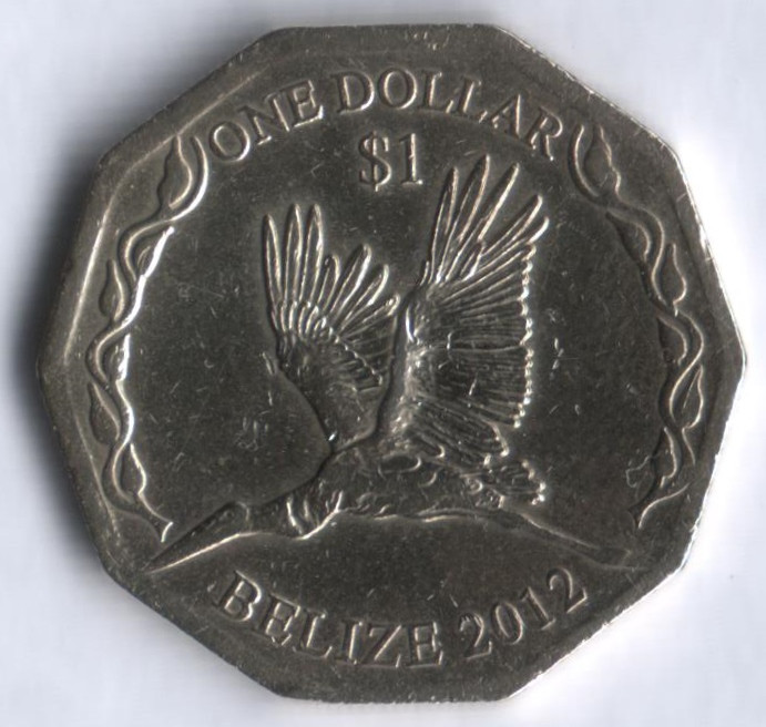 Монета 1 доллар. 2012 год, Белиз. 30 лет Центральному Банку.