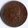 Монета 2 сентаво. 1895 год, Аргентина.