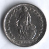 Монета 1/2 франка. 1968 год, Швейцария.