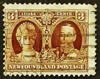 Почтовая марка. "Король Георг V и королева Мария". 1929 год, Ньюфаунленд.
