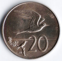 Монета 20 центов. 1973 год, Острова Кука.