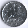 Монета 5 сентимо. 1940 год, Испания.