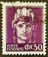 Почтовая марка (50 c.). "Италия". 1945 год, Италия.
