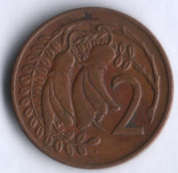 Монета 2 цента. 1972 год, Новая Зеландия.