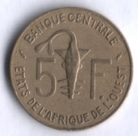 Монета 5 франков. 1978 год, Западно-Африканские Штаты.