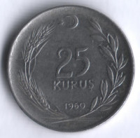 25 курушей. 1960 год, Турция.
